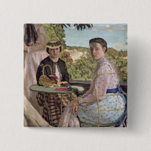 Badge Carré 5 Cm La Réunion de famille, coordonnée de deux femmes