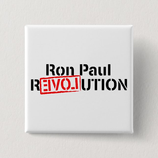 Badge Carré 5 Cm La révolution de Ron Paul continue (Devant)