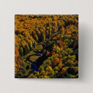 Badge Carré 5 Cm La rivière Big Carp en automne à Porcupine