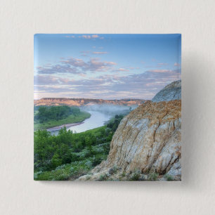 Badge Carré 5 Cm La rivière Little Missouri à la Little