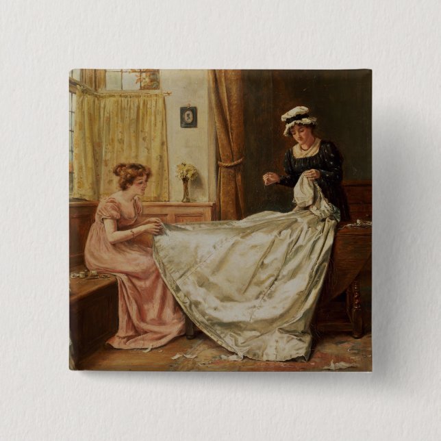 Badge Carré 5 Cm La robe de mariage (Devant)