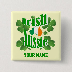 Badge Carré 5 Cm La Saint Patrick d'Australie irlandaise