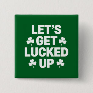 Badge Carré 5 Cm La Saint-Patrick Débarquons de la Chance Trèfle Ir