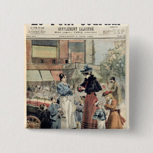 Badge Carré 5 Cm La saison de cerise