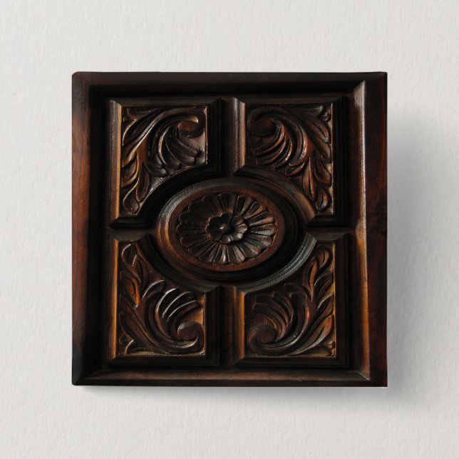 Badge Carré 5 Cm La sculpture en bois (Devant)