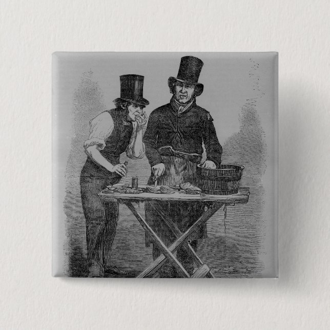 Badge Carré 5 Cm La stalle d'huître (Devant)