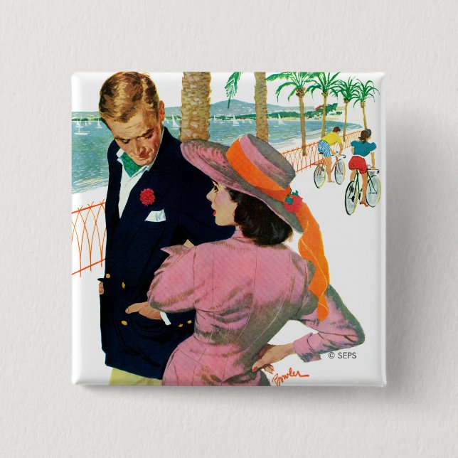 Badge Carré 5 Cm La stratégie de l'amour (Devant)