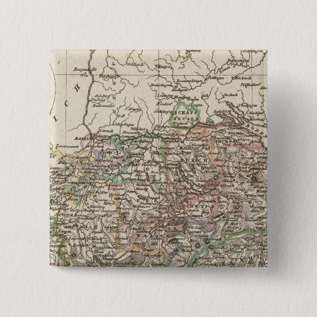 Badge Carré 5 Cm la Suisse (Devant)