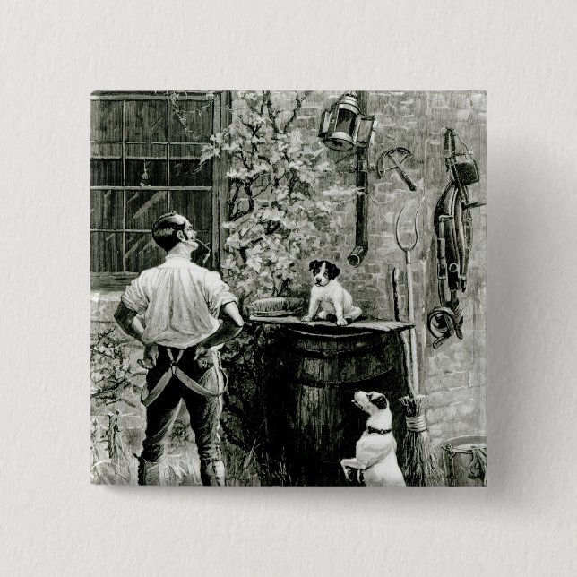 Badge Carré 5 Cm La survie du plus convenable (Devant)