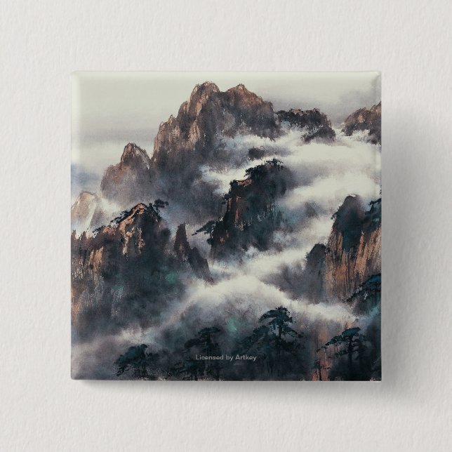 BADGE CARRÉ 5 CM LA TA HUANG SHAN (Devant)
