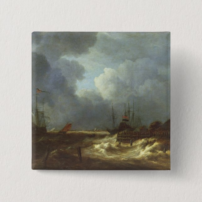 Badge Carré 5 Cm La tempête (Devant)