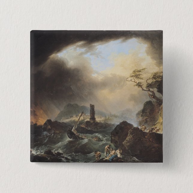 Badge Carré 5 Cm La tempête (Devant)