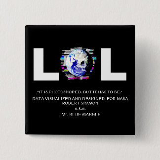 Badge Carré 5 Cm La terre de Photoshoped par le MARBRE de M. BLUE