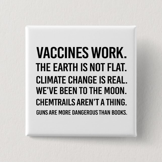 Badge Carré 5 Cm La terre n'est pas plate et le changement climatiq (Devant)