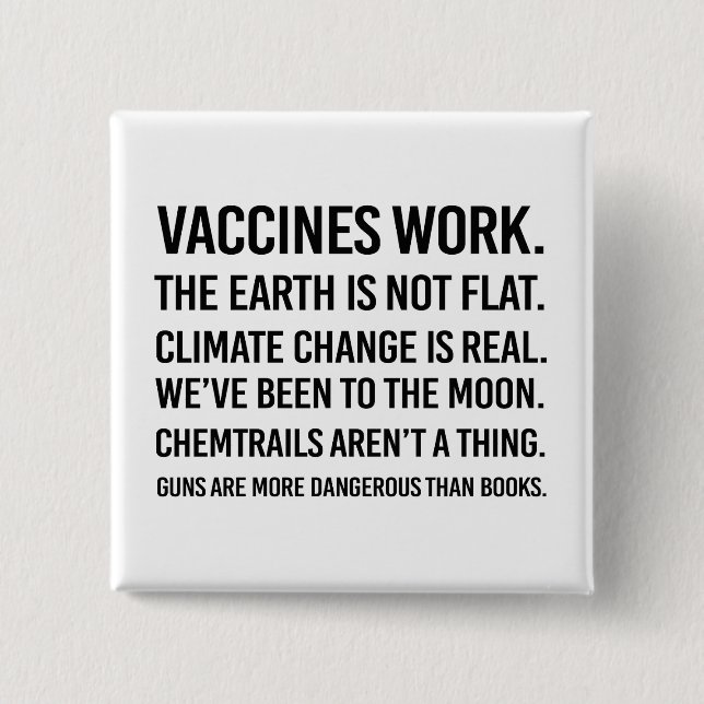 Badge Carré 5 Cm La terre n'est pas plate et le changement climatiq (Devant)