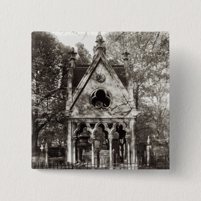 Badge Carré 5 Cm La tombe d'Abelard et de Heloise, construite en (Devant)