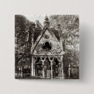 Badge Carré 5 Cm La tombe d'Abelard et de Heloise, construite en