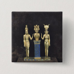 Badge Carré 5 Cm La triade d'Osorkon II, règne d'Osorkon II