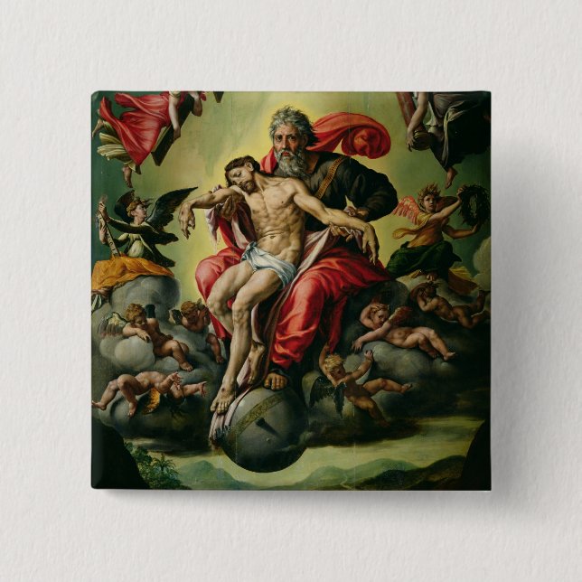Badge Carré 5 Cm La trinité sainte (Devant)