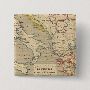 Badge Carré 5 Cm La Turquie, la Grèce et l'Italie de 1700 a 1840