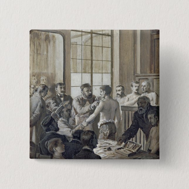 Badge Carré 5 Cm La vaccination (Devant)