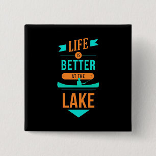Badge Carré 5 Cm La Vie De Kayak Est Meilleure Au Lac