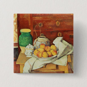 Badge Carré 5 Cm La vie de Paul Cezanne toujours avec un coffre