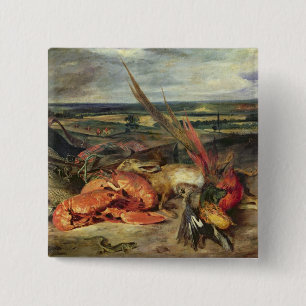 Badge Carré 5 Cm La vie toujours avec des homards, 1826-27