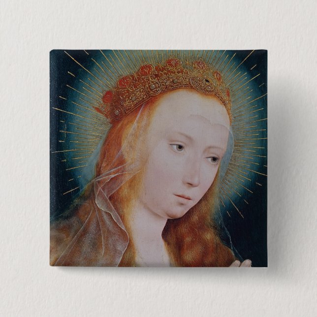 Badge Carré 5 Cm La Vierge à la prière (Devant)