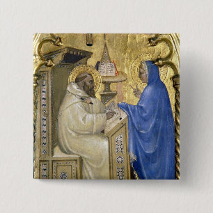 Badge Carré 5 Cm La Vierge apparaissant à St Bernard, détail d'a