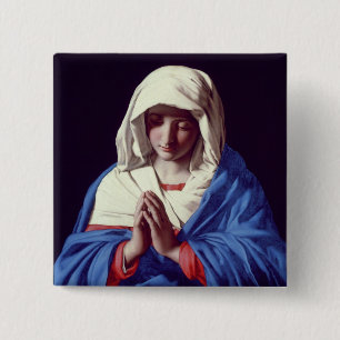 Badge Carré 5 Cm La Vierge dans la prière, 1640-50 (huile sur la