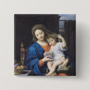 Badge Carré 5 Cm La Vierge des raisins, 1640-50