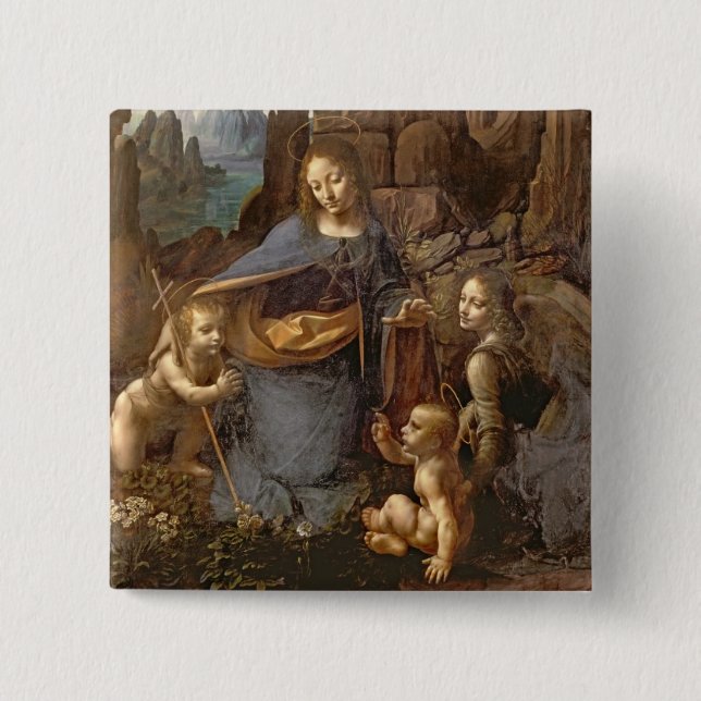 Badge Carré 5 Cm La Vierge des roches (Devant)