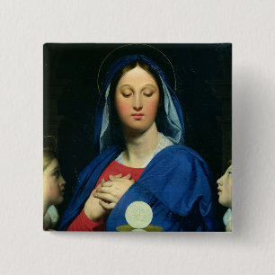 Badge Carré 5 Cm La Vierge du centre serveur, 1866