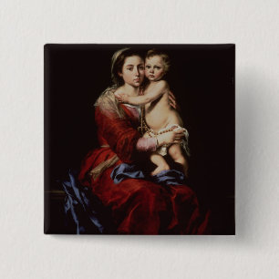 Badge Carré 5 Cm La Vierge du chapelet, c.1650
