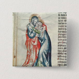 Badge Carré 5 Cm La Vierge et le Christ, de la passion de