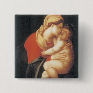 Badge Carré 5 Cm La Vierge et l'enfant