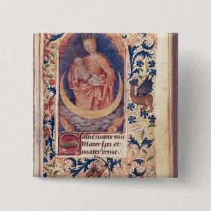 Badge Carré 5 Cm La Vierge et l'enfant