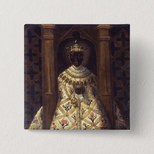 Badge Carré 5 Cm La Vierge noire dans le Chadaraita (Devant)