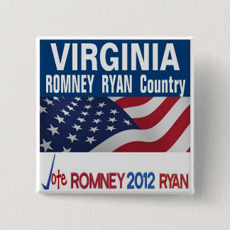 Badge Carré 5 Cm La Virginie est bouton de pays de Romney Ryan