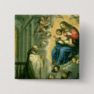 Badge Carré 5 Cm La vision de St Bernard, 1634