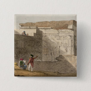 Badge Carré 5 Cm La voûte triomphale, Tripoli, plaquent 4 'd'un