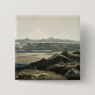 Badge Carré 5 Cm La vue des montagnes rocheuses, plaquent 44 du