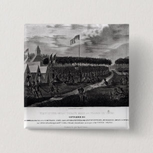 Badge Carré 5 Cm La vue du grand Traité s'est tenue à la prairie 