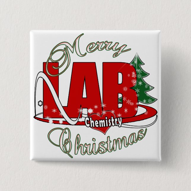 BADGE CARRÉ 5 CM LAB CHIMIE NOËL (Devant)
