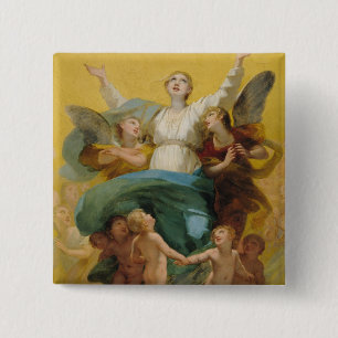 Badge Carré 5 Cm L'acceptation de la Vierge
