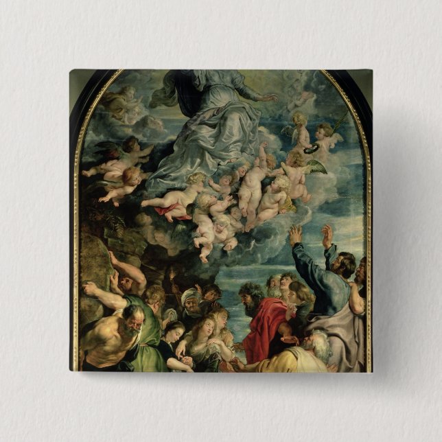 Badge Carré 5 Cm L'acceptation du retable de Vierge, 1611/14 (Devant)
