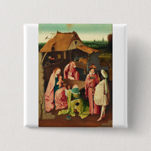 Badge Carré 5 Cm L'Adoration des mages par Jérôme Bosch