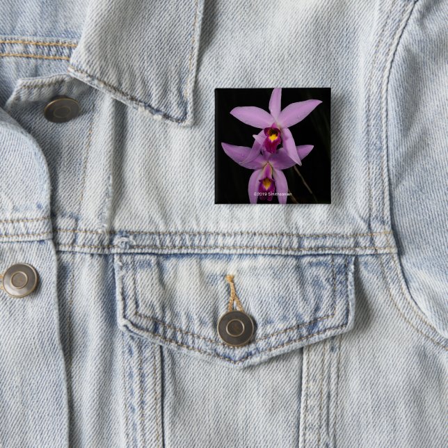 Badge Carré 5 Cm Laelia Anceps (En situation)