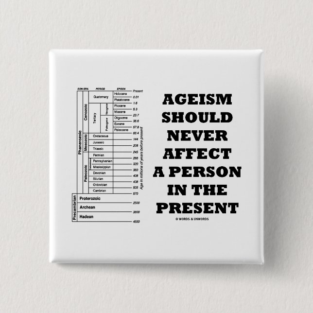 Badge Carré 5 Cm L'âgisme devrait ne jamais affecter une personne (Devant)